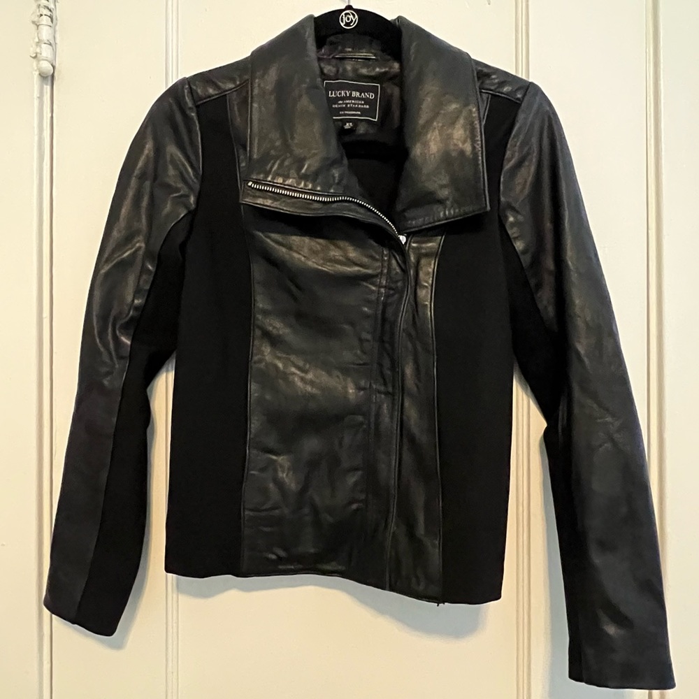Lucky Brand Leather Ponte Jacket